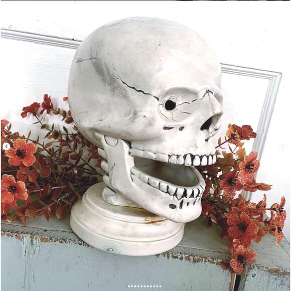 Vintage Halloween Skull Head Handmade Ceramic Hobbyist 1973 - Picture 3 of 11